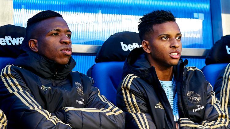 Viniciur Jr (kiri) dan Rodrgo, dua pemain bintang muda Real Madrid asal Brasil. Copyright: Quality Sport Images/GettyImages