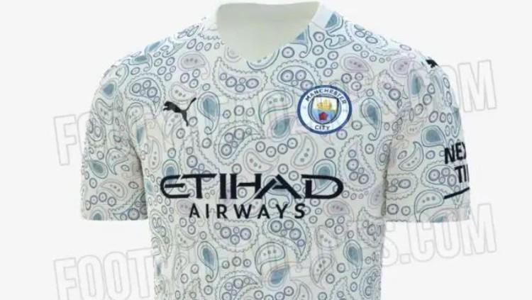 Jersey ketiga Manchester City yang tampak seperti motif bakteri.