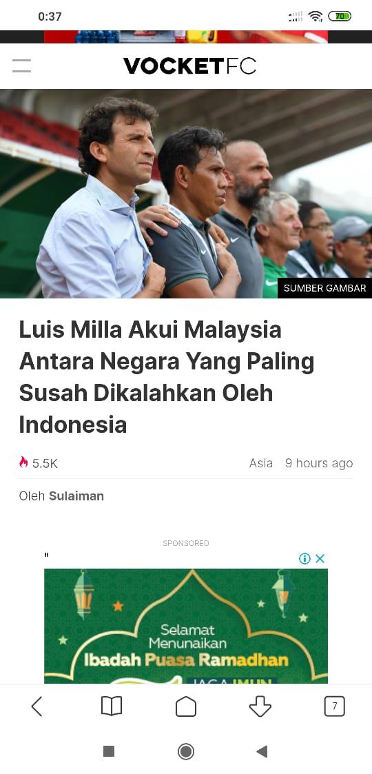 Media Asing Sesumbar Luis Milla Takut Bila Bersua Timnas Malaysia Copyright: vocketfc