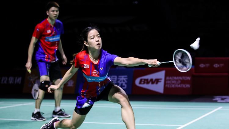 Shevon Lai Jemie (depan), pebulutangkis asal Malaysia.