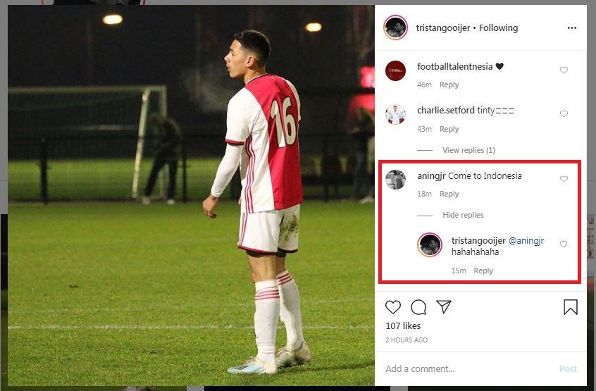 Diajak ke Indonesia, Ini Jawaban Bek Keturunan Milik Ajax Amsterdam Copyright: www.instagram.com/tristangooijer/
