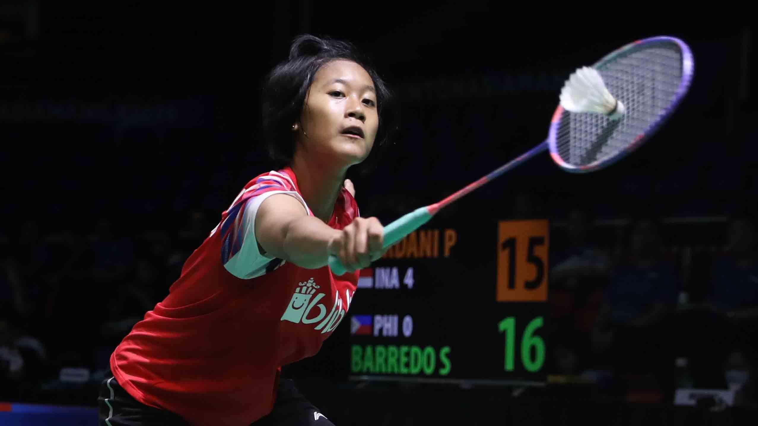 Badminton Eropa memberikan pujian kepada talenta muda Indonesia, Putri Kusuma Wardani yang menang tanpa kesulitan saat hadapi unggulan 3, Line Christophersen. - INDOSPORT