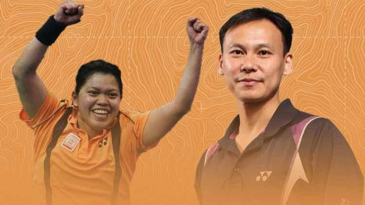 Mia Audina (kiri) & Tony Gunawan (kanan), dua pebulutangkis kelahiran Indonesia yang pindah kewarganegaraan.