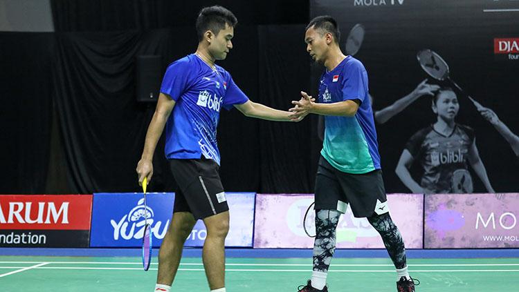 Berikut tersaji hasil pertandingan bulutangkis Mola TV PBSI Home Tournament 2020 dimana pasangan Mohammad Ahsan/Leo Rolly Carnando mampu menang.