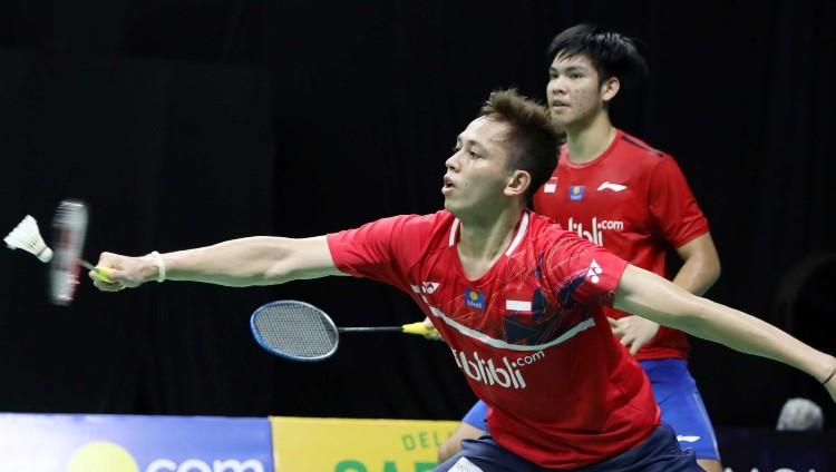 Siapa sangka ada peran besar dari sosok Herry IP di balik kebangkitan pasangan M. Rian Ardianto/Daniel Marthin di Mola TV PBSI Home Tournament?