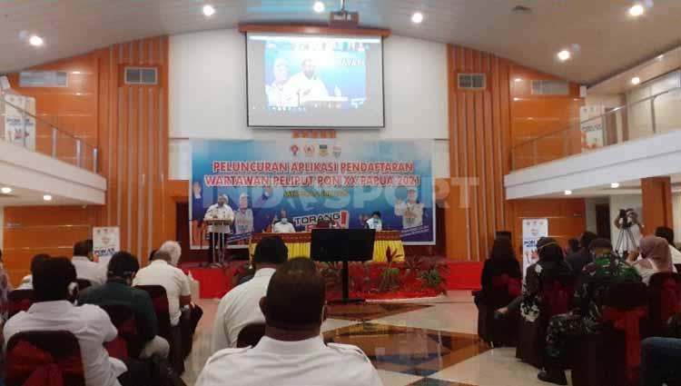 Suasana launching portal pendaftaran wartawan PON XX Papua.