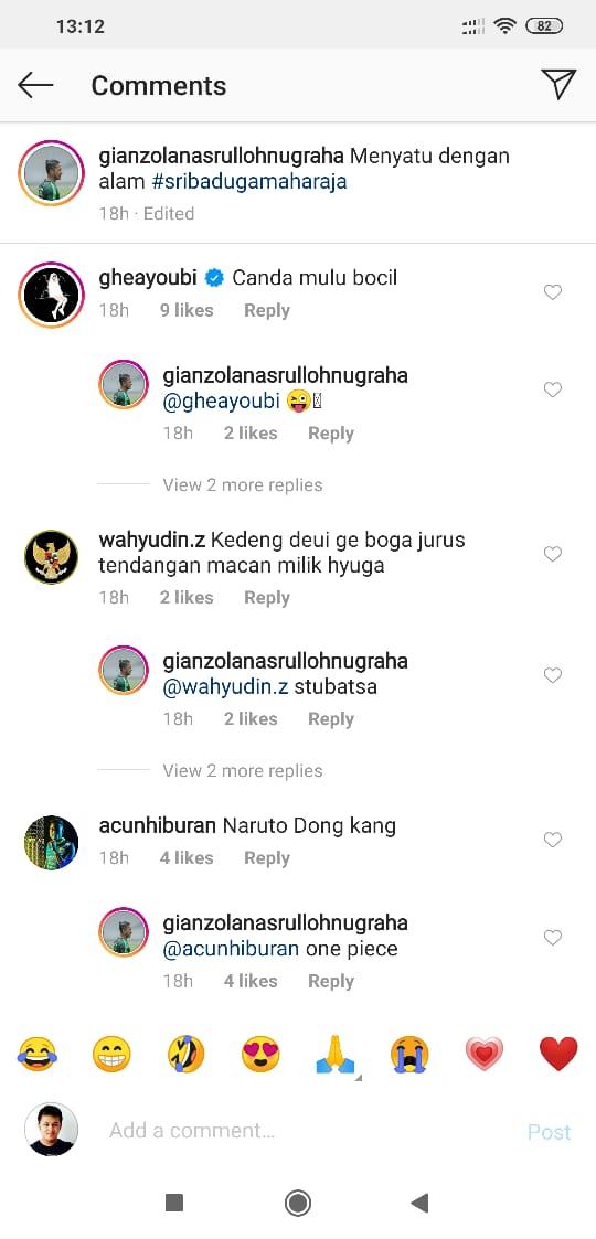 Gian Zola Bersemedi untuk Menyatu dengan Alam, Ghea Youbi: Bercanda Mulu Copyright: instagram.com/gianzolanasrullohnugraha
