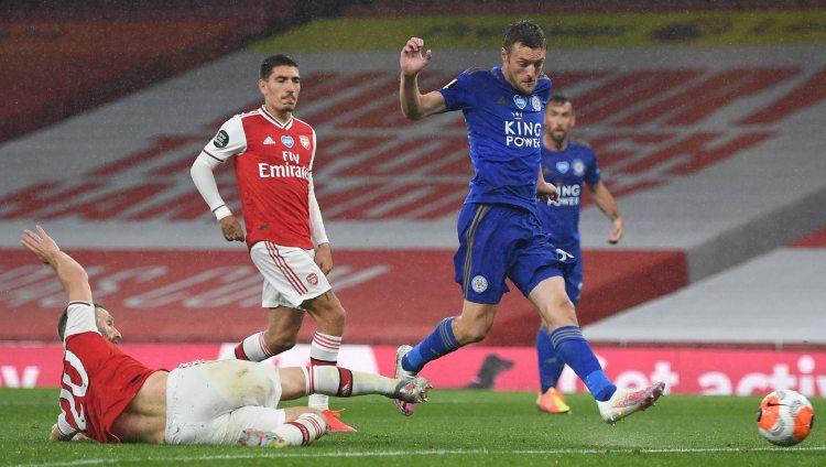 Hasil pertandingan Arsenal vs Leicester City di pentas Liga Inggris 2019-20 berakhir dengan imbang 1-1, Rabu (07/07/20) dini hari. - INDOSPORT