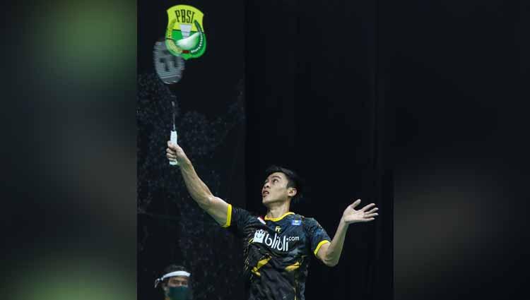 Shesar Hiren saat melawan Anthony Ginting di final PBSI Home Tournament. Copyright: Humas PBSI