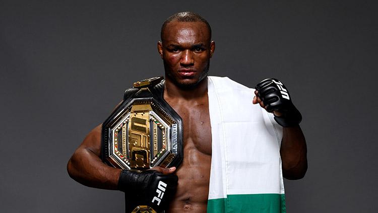 Bintang UFC pemegang sabuk gelar UFC kelas welterweight, Kamaru Usman.