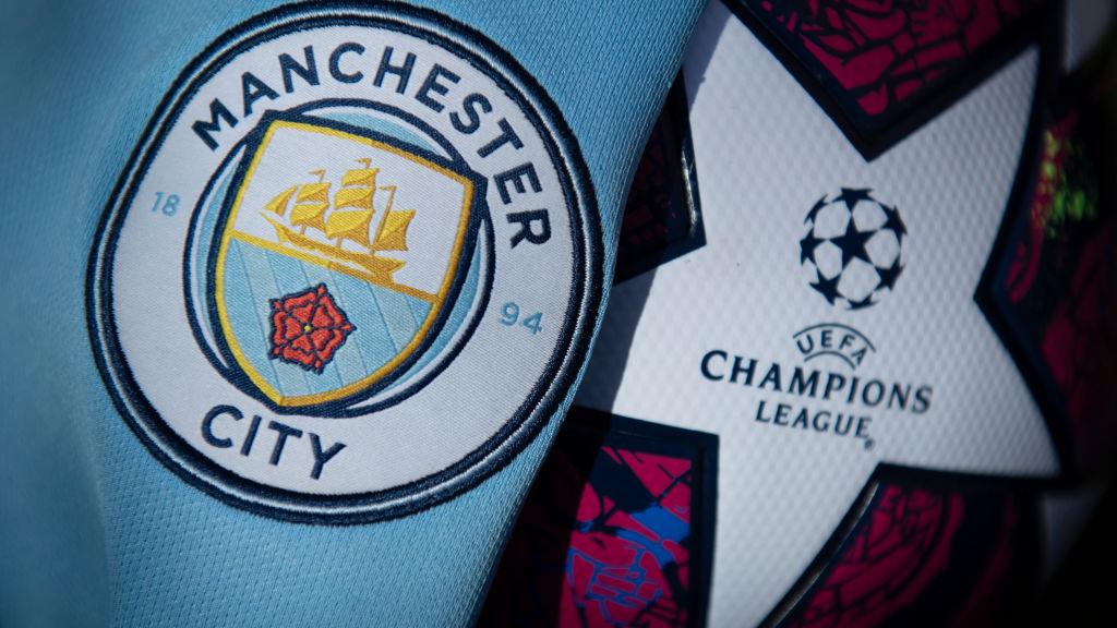 Logo Manchester City dan UEFA Liga Champions