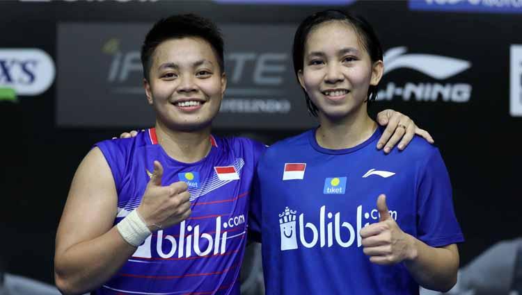 Apriyani Rahayu/Mychelle Crhystine Bandaso di Mola TV PBSI Home Tournament.