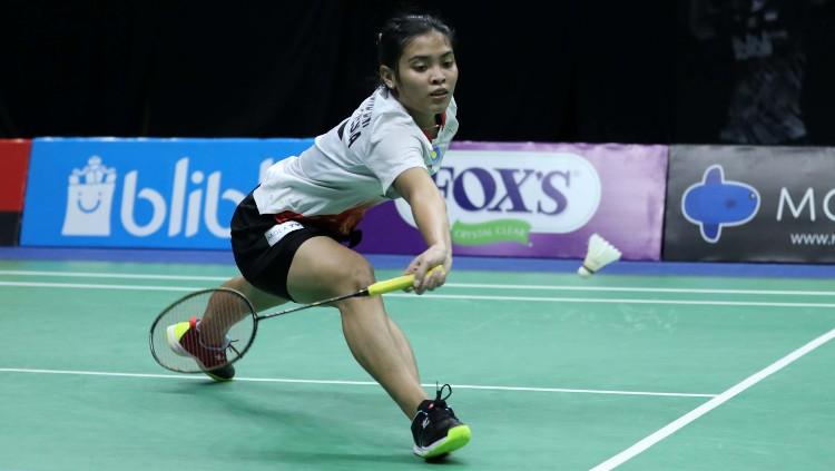 Pebulutangkis Gregoria Mariska Tunjung berhasil mengunci tiket ke perempatfinal usai mengalahkan Siti Sarah Azzahra di Mola TV PBSI Home Tournament. - INDOSPORT