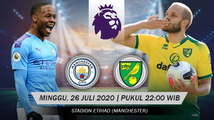 Berikut prediksi pertandingan pekan terakhir kompetisi Liga Inggris musim 2019/2020 antara tuan rumah Manchester City vs Norwich City. - INDOSPORT