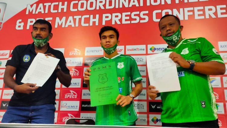 Salah satu pemain anyar PSMS Medan, Paulo Sitanggang, terlihat tak hadir dalam sesi latihan tim di Stadion Kebun Bunga, Medan, Rabu (26/8/20) sore. Ada apa gerangan?