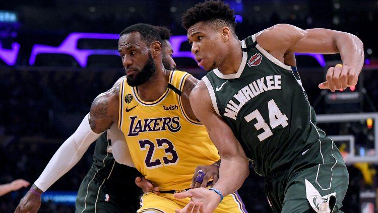 LeBron James (LA Lakers) dan Giannis Antetokounmpo (Milwaukee Bucks) bersaing menjadi MVP NBA 2019/20. - INDOSPORT