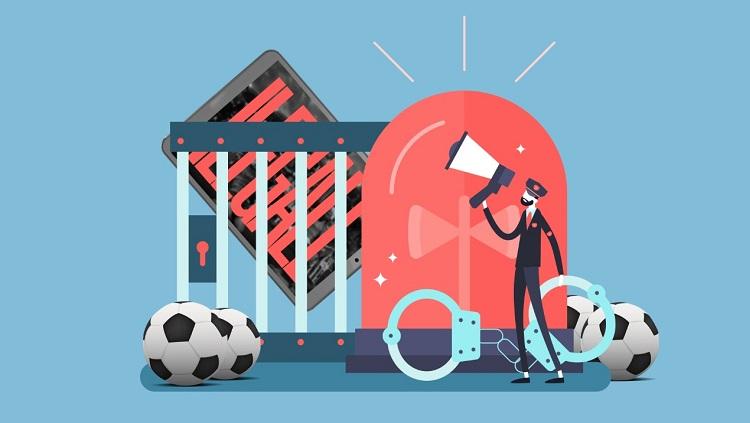 Ilustrasi streaming siaran sepak bola.