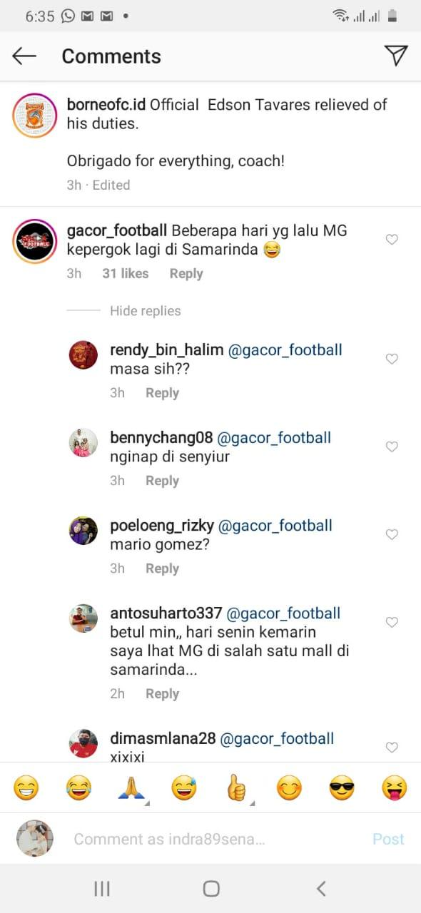 Lepas Edson Tavares, Mario Gomez Resmi Melatih Borneo FC? Copyright: Instagram