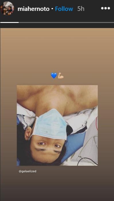 Mia Hernoto memberikan dukungan kepada kekasihnya, Sean Gelael. Copyright: Instagram/@miahernoto