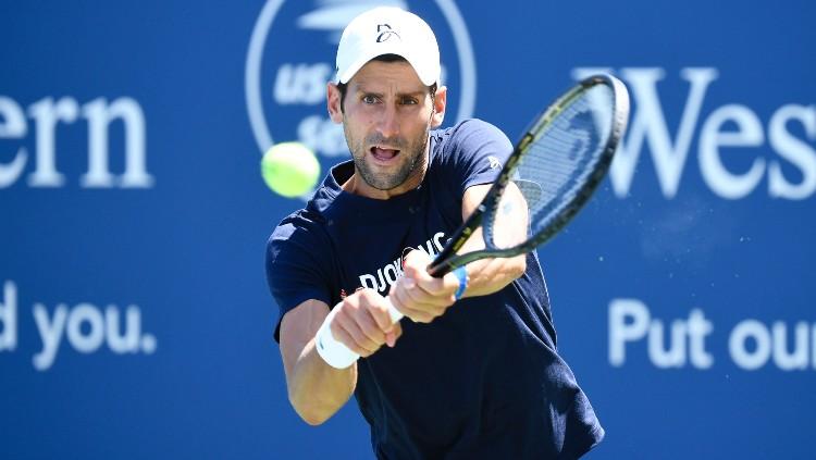 Novak Djokovic berlatih jelang Southern & Western Terbuka 2020 di Billie Jean King National Tennis Center.