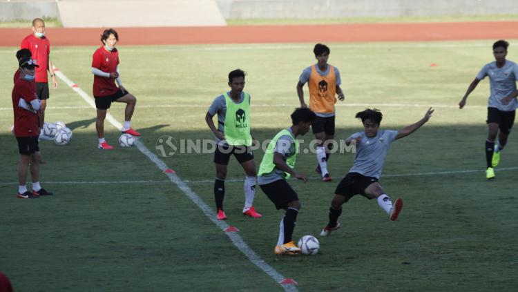 Suasana latihan terakhir para pemain Timnas Indonesia U-19 di Stadion Madya.