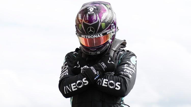 Lewis Hamilton di sesi kualifikasi F1 GP Belgia 2020.