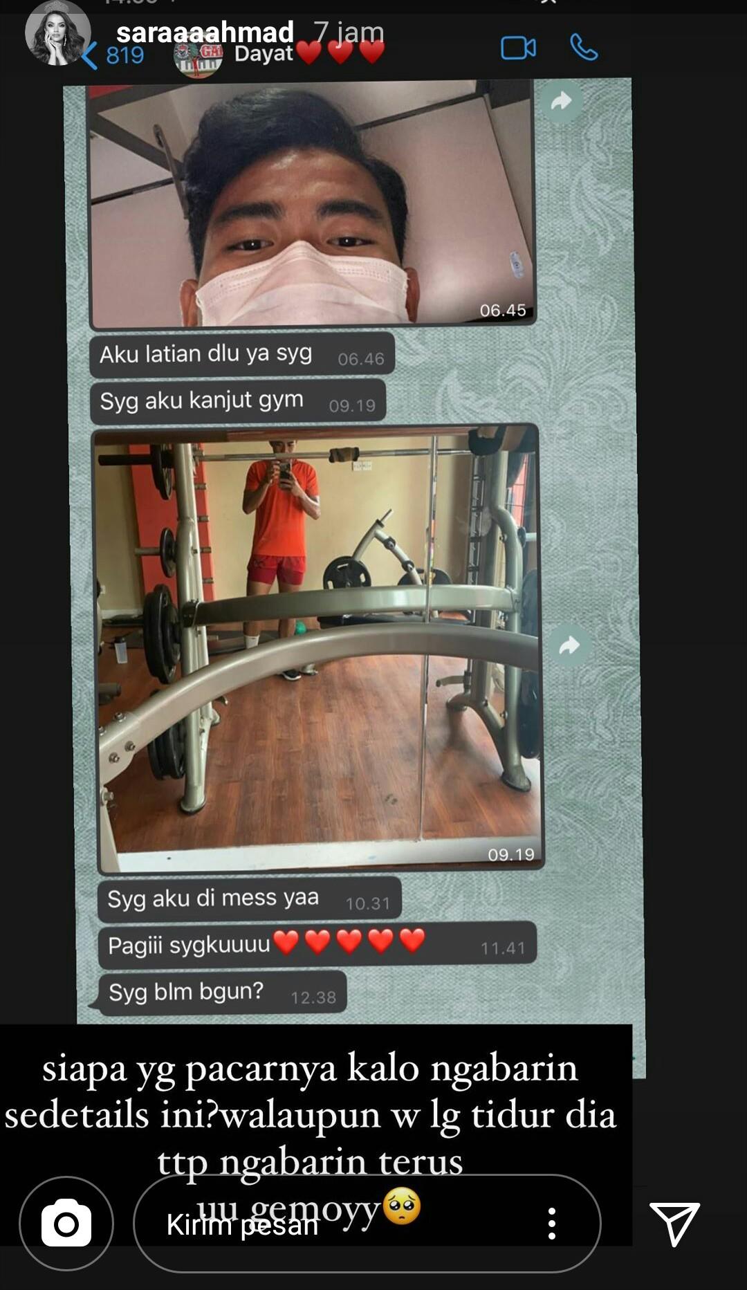 Sarah Ahmad Kaget akan Perlakuan Nurhidayat di Chat Wasap Copyright: Instagram Sarah Ahmad