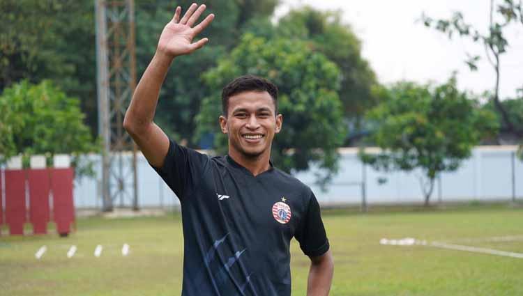 Winger Persija Jakarta, Osvaldo Haay, senang dengan penampilan impresif Irfan Jauhari di tim Macan Kemayoran. Foto: Media Officer Persija. - INDOSPORT