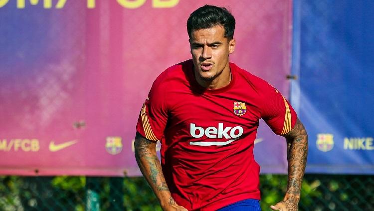 Philippe Coutinho kembali berlatih bersama tim Barcelona. Copyright: Twitter @FCBarcelona