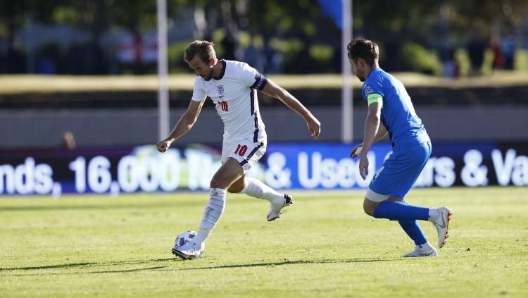 Aksi Harry Kane di laga Islandia vs Inggris dalam laga UEFA Nations League