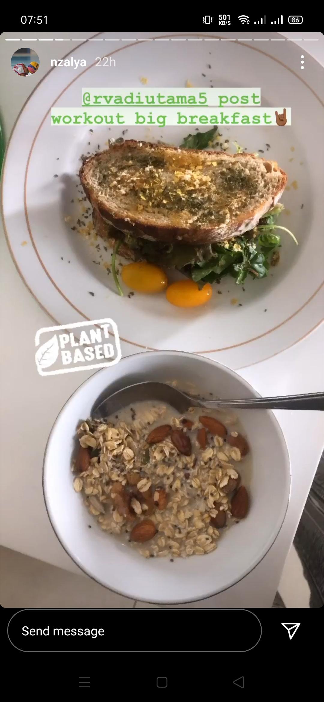 Menu makan Copyright: Instagram/nzalya