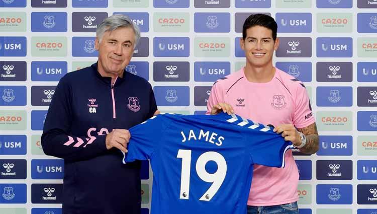 Carlo Ancelotti dan James Rodriguez di Everton.