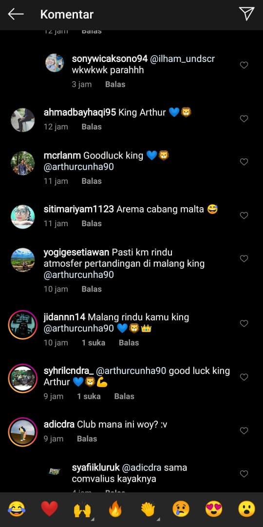 Komentar netizen soal kepergian Arthur Cunha Copyright: Instagram @Sliemawanderersfc