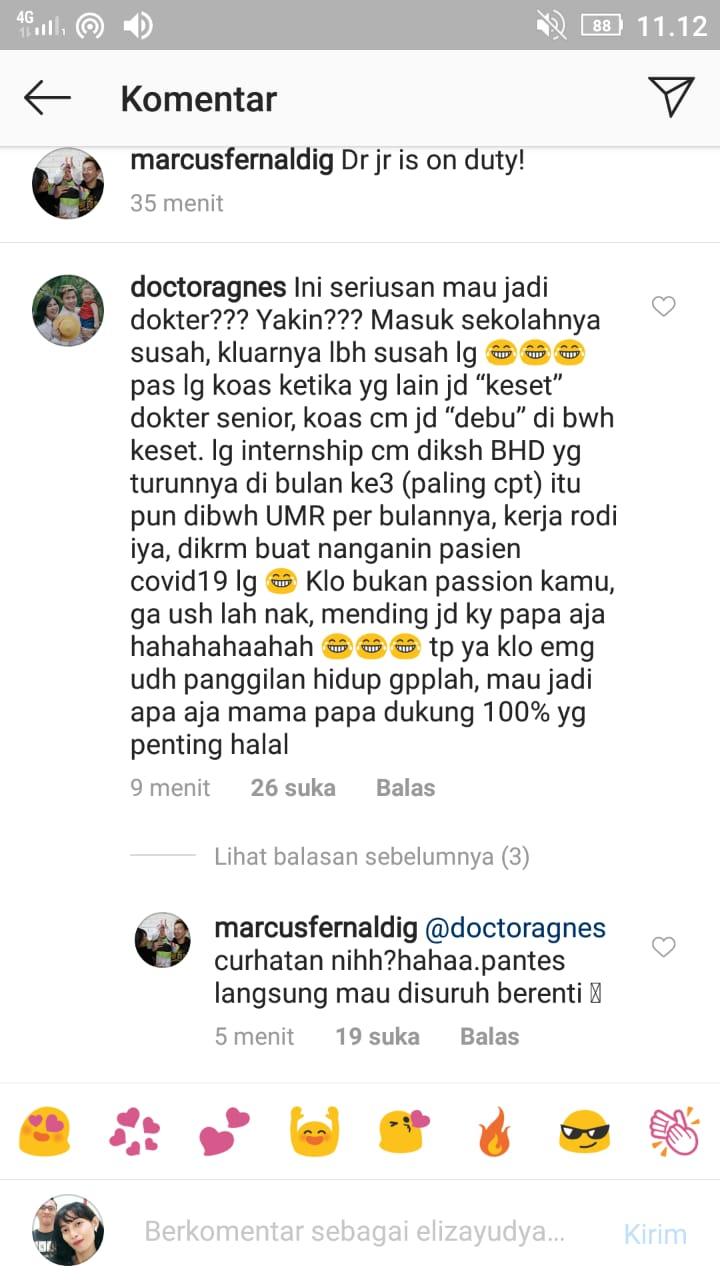 Marcus Fernaldi Gideon-Agnes Amelinda Mulyadi Copyright: instagram marcus gideon