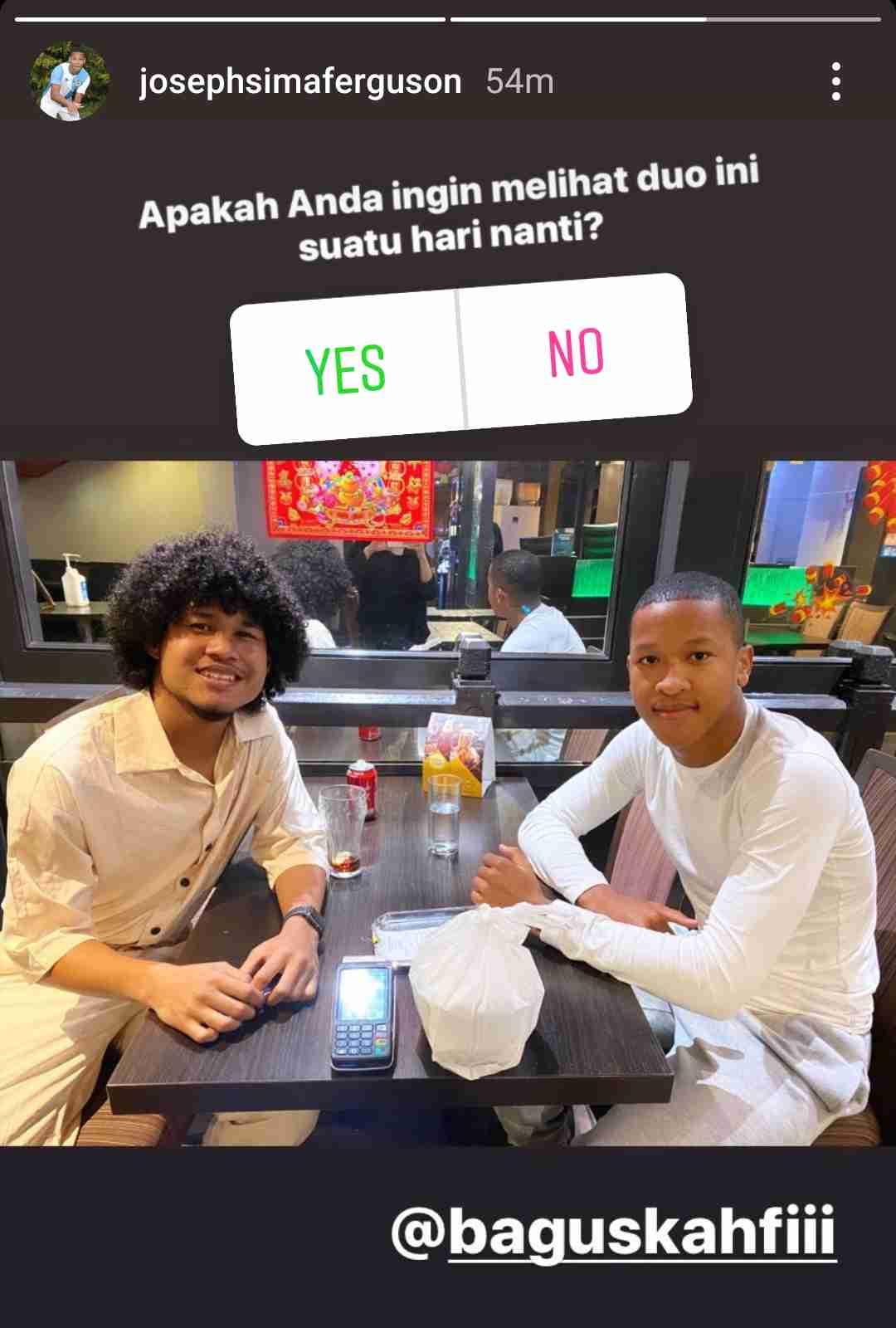 Bek muda asal Inggris, Joseph Ferguson Simatupang berharap bisa duet dengan striker Timnas U-19, Bagus Kahfi. Copyright: Instagram/Joseph Simatupang