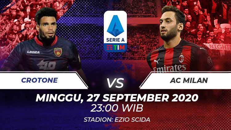 Berikut prediksi untuk pertandingan pekan kedua Serie A Italia antara Crotone vs AC Milan yang akan digelar Minggu (27/09/20) pukul 23.00 WIB. - INDOSPORT