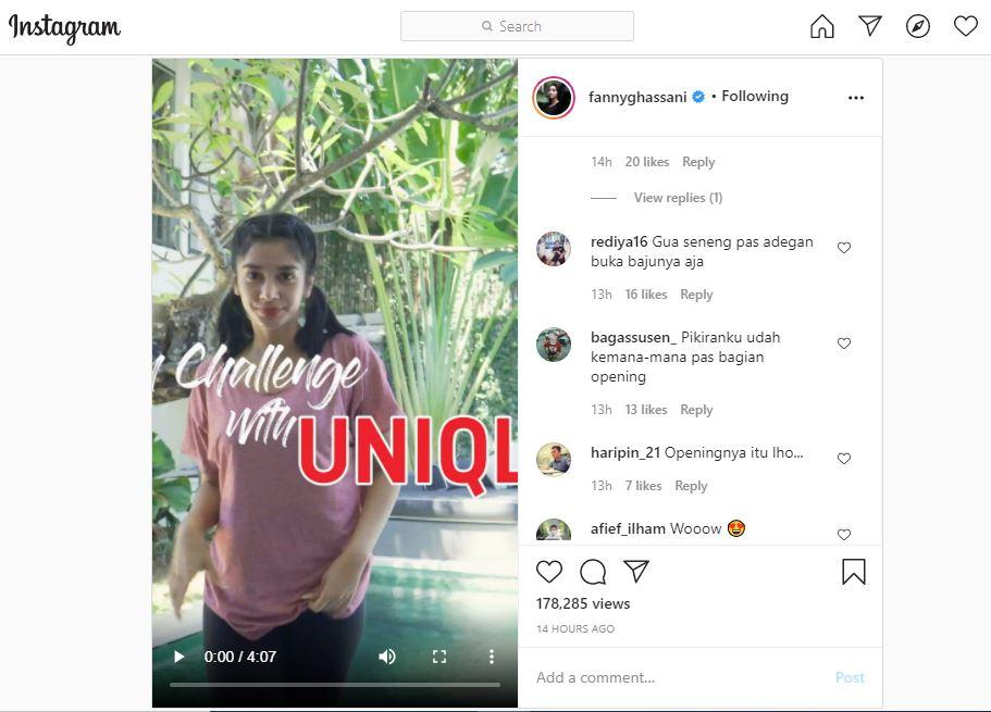 Fanny Ghassani Buka Baju Saat Olahraga, Netizen: Pikiranku Kemana-mana Copyright: instagram.com/fannyghassani
