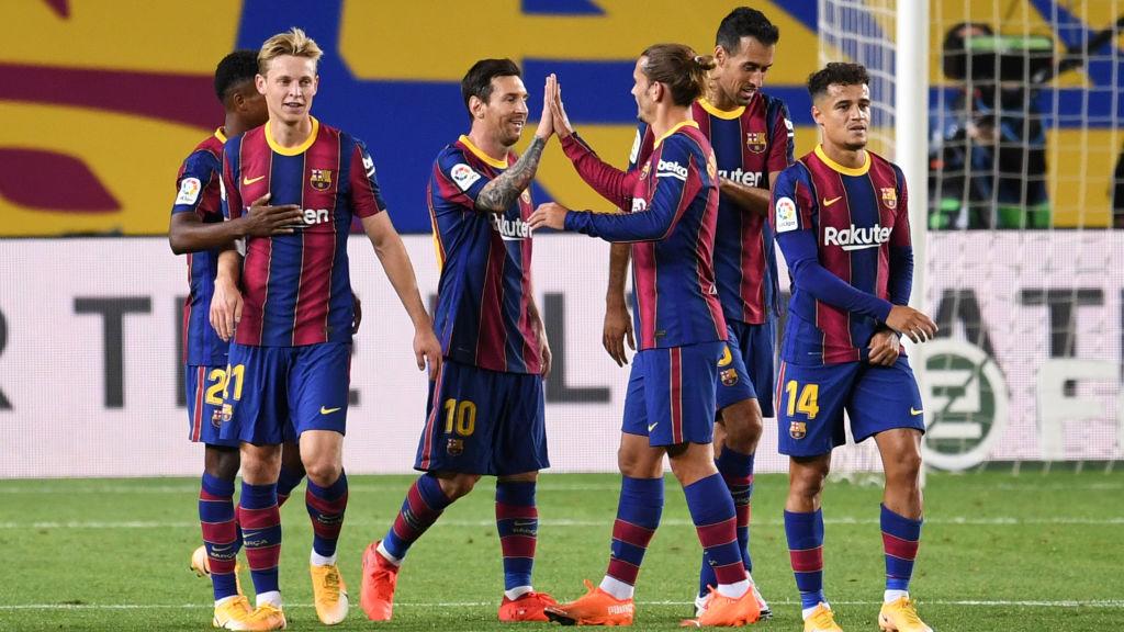 Top skor LaLiga Spanyol memasuki pekan keempat, Lionel Messi kalah saing dari rekan di Barcelona, Ansu Fati. - INDOSPORT