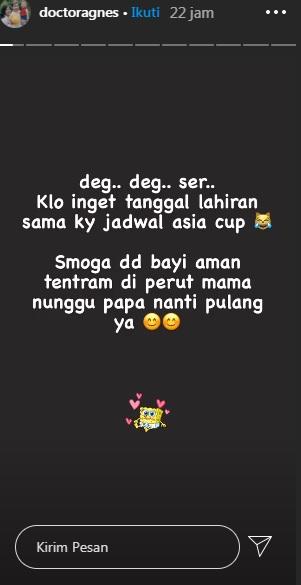 Unggahan Instagram Story Agnes Melinda, Istri Marcus Gideon Copyright: instagram.com/doctoragnes