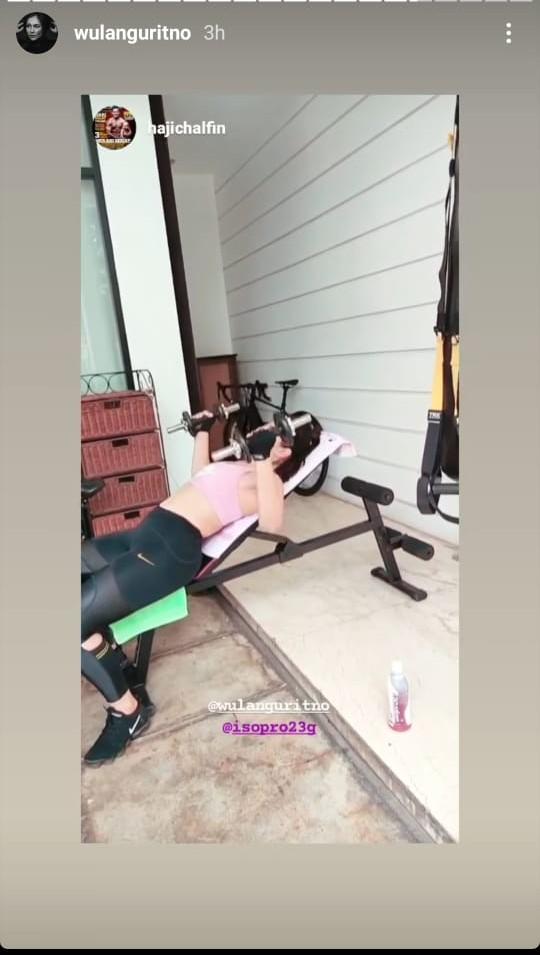 Wulan Guritno olahraga angkat beban Copyright: Instagram Wulan Guritno