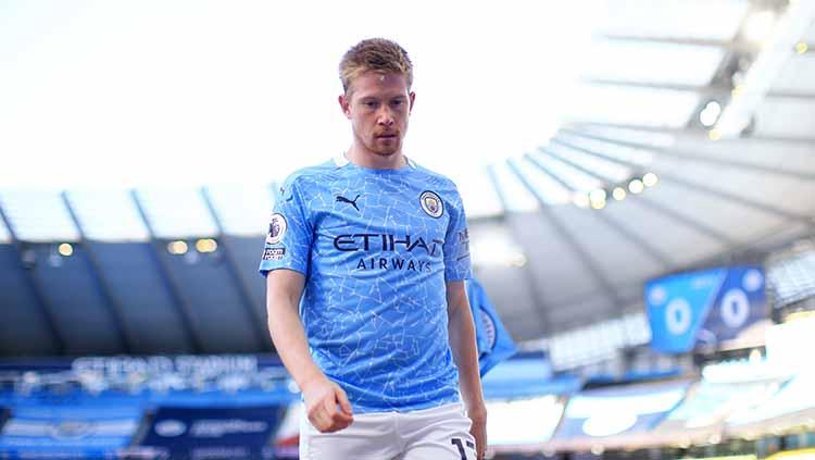 Ke‌vin de bruyne nampak kecewa dengan hasil pertandingan antara Manchester City dan Leicester CIty Copyright: Tom Flathers/Getty Images