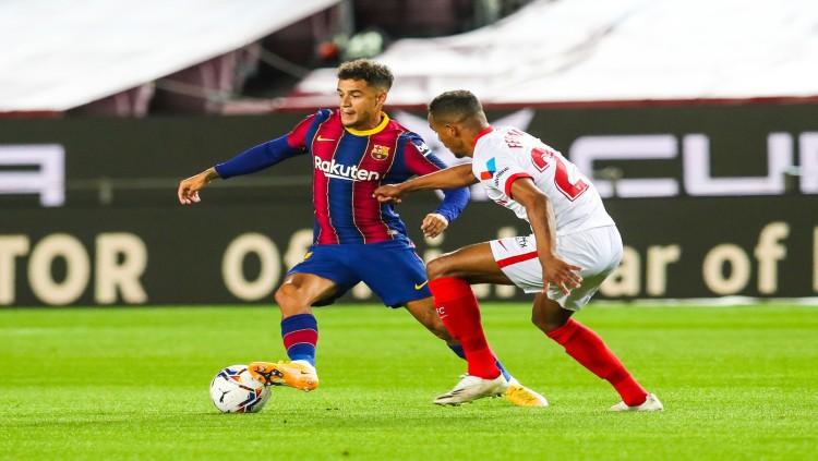 Aksi Philippe Coutinho di laga melawan Sevilla