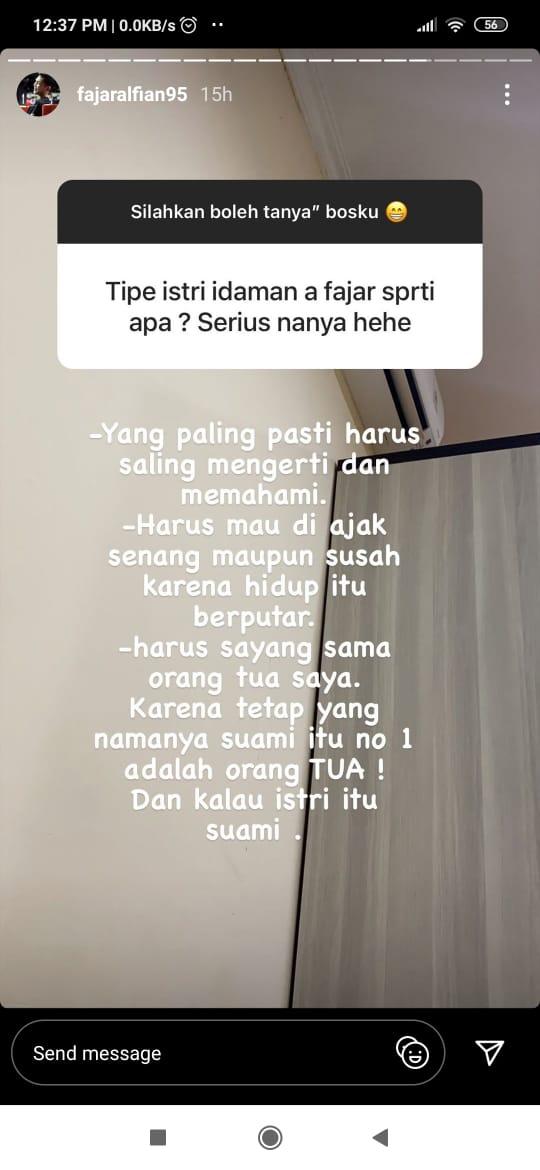 Fajar Alfian Bocorkan 3 Tipe Istri Idaman, Apakah Kamu Salah Satunya? Copyright: Instagram