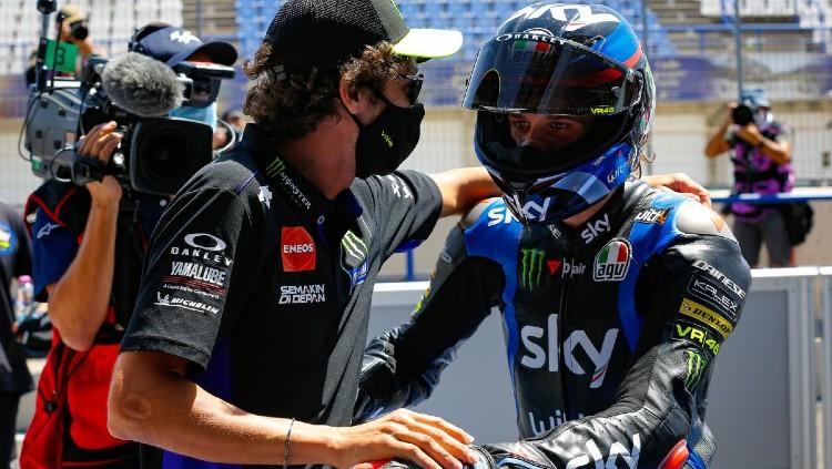 Pembalap Moto2 yang juga adik Valentino Rossi, Luca Marini, memang belum memastikan diri akan naik ke kelas MotoGP tahun depan. - INDOSPORT