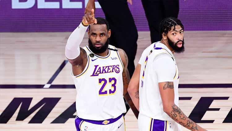 LeBron James di Game 6 Final NBA antara LA Lakers vs Miami Heat, Minggu (11/10/2020) di AdventHealth Arena.