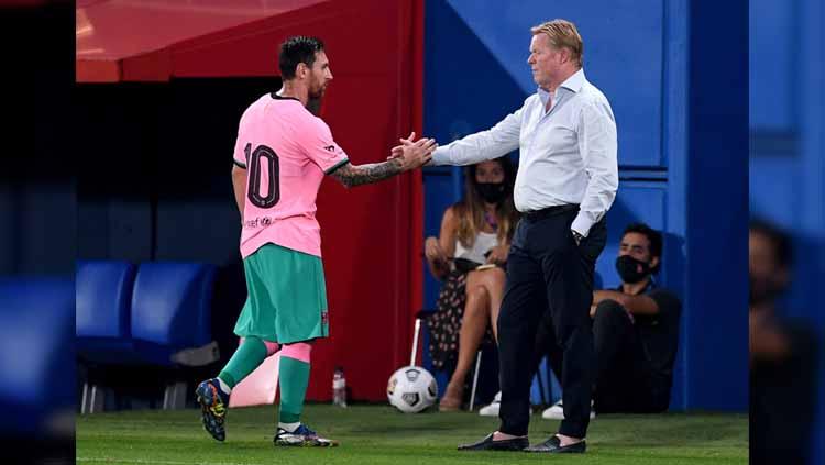 Ronald Koeman bersama Lionel Messi. Copyright: Getty Images