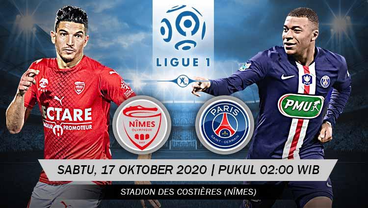 Link Live Streaming Ligue 1 Prancis antara Nimes Olympique vs Paris Saint-Germain, Sabtu (17/10/2020) pukul 02.00 dini hari WIB. - INDOSPORT