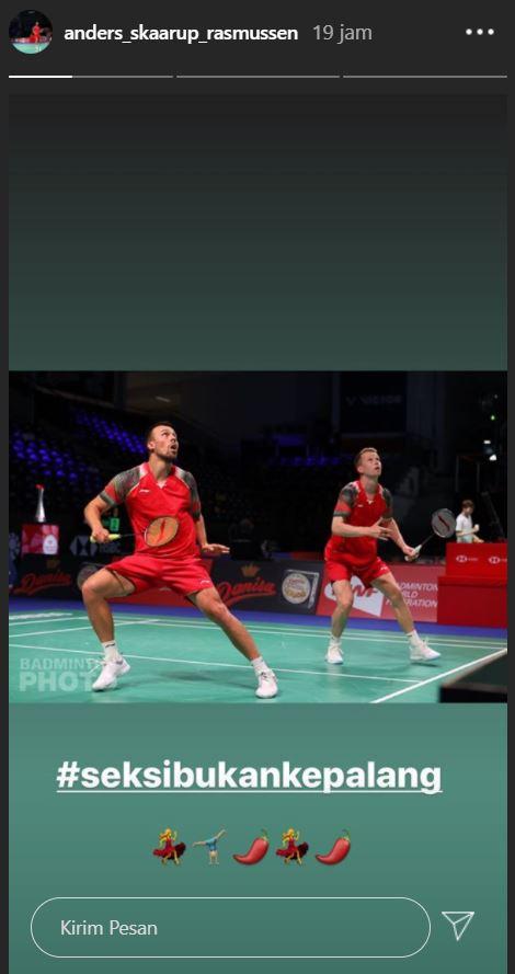 Unggahan Anders Skaarup Rasmussen di Instagram usai menang babak pertama Denmark Open 2020. Copyright: Instagram/Anders Skaarup Rasmussen