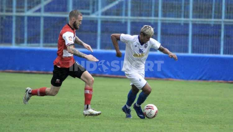 Laga ujicoba antara Arema FC vs Madura United di Stadion Kanjuruhan Malang, Rabu (21/10/20).