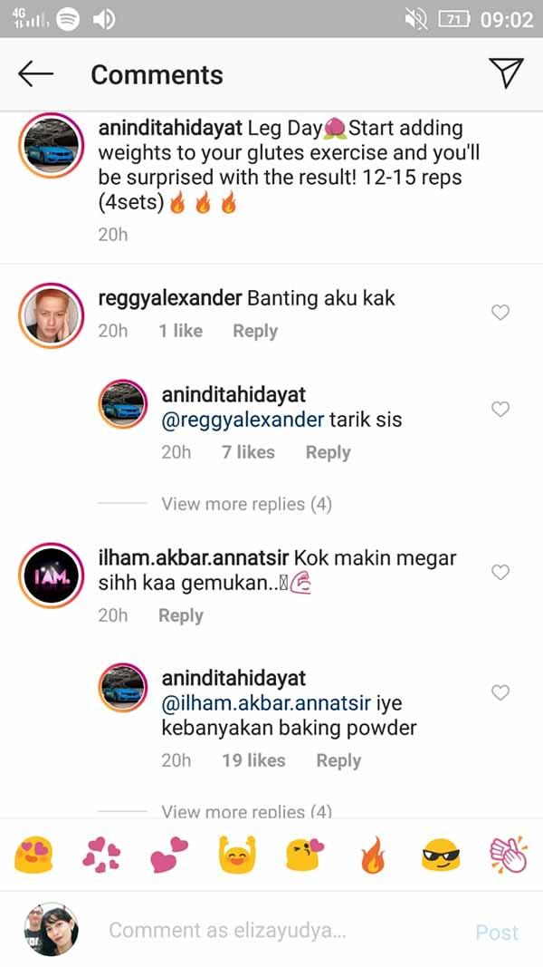 Sering olahraga tapi dianggap makin berisi, Anindita Hidayat beri balasan nyeleneh. Copyright: Instagram@aninditahidayat